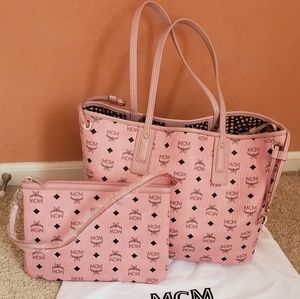 MCM reversible tote in pink